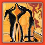 abstract  black and orange